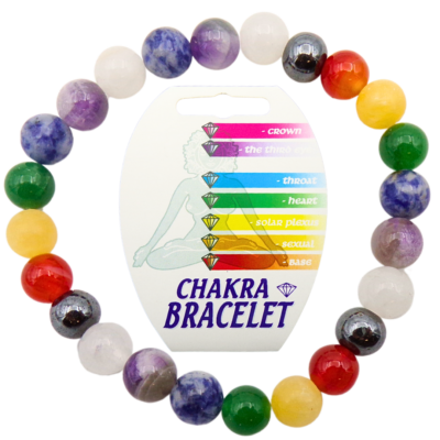 Chakra 8mm Round Bead Bracelet