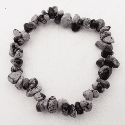Snowflake Obsidian Chip Bracelets