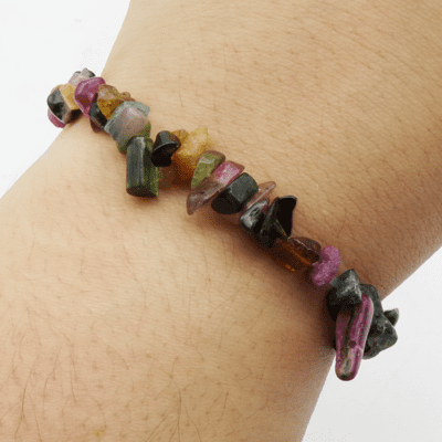 Watermelon Tourmaline Gemchip Bracelet - Image 2
