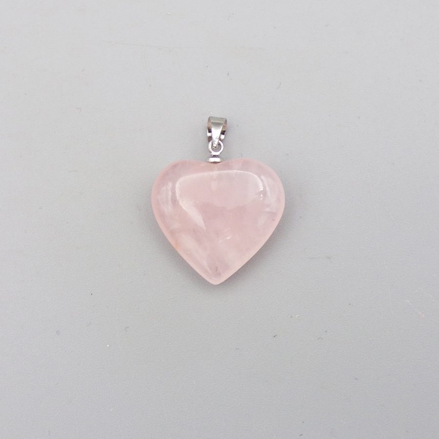 Rose Quartz Heart Pendant (20mm) – Rowell Rocks Ltd