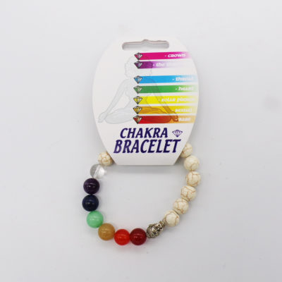 7 Chakra Bracelet With Lava Stone & Hamsa - Marvelous Crystals