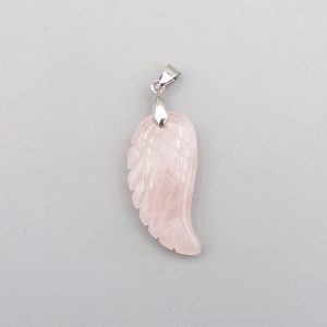 Wholesale Rose Quartz Angel Wing Pendant