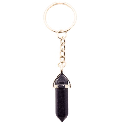 Blue Goldstone Point Keyring