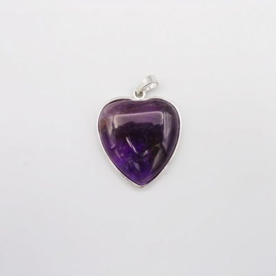 Amethyst Heart Pendant (30mm x 34mm)