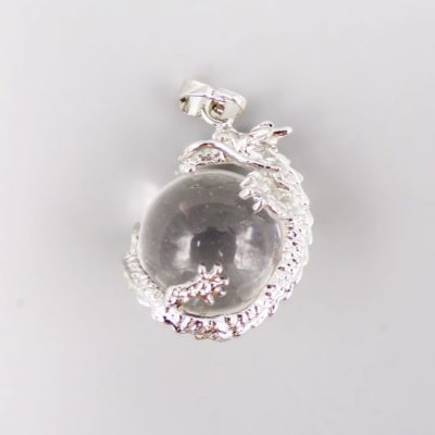 Wholesale Clear Quartz Dragon Ball Pendant