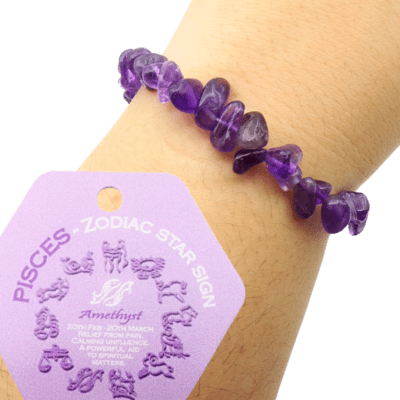 Pisces Zodiac Birth Stone Bracelet - Amethyst