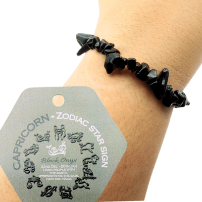 Capricorn Zodiac Birth Stone Bracelet - Black Onyx