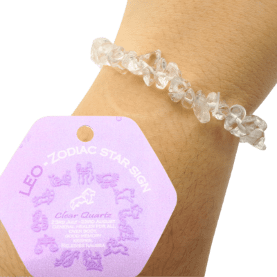 Wholesale Leo Zodiac Birth Stone Bracelet - Clear Quartz