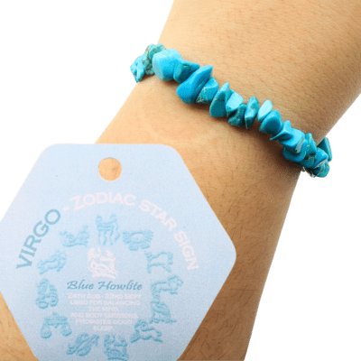 Virgo Zodiac Birth Stone Bracelet - Blue Howlite