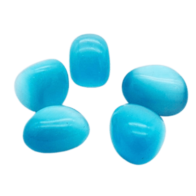 Blue Faux Cats Eye Tumble Stones (20-30mm)