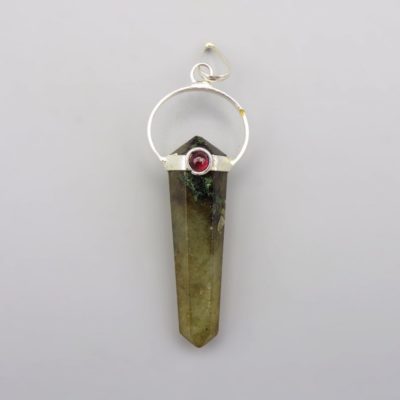 Labradorite Pendant with Garnet