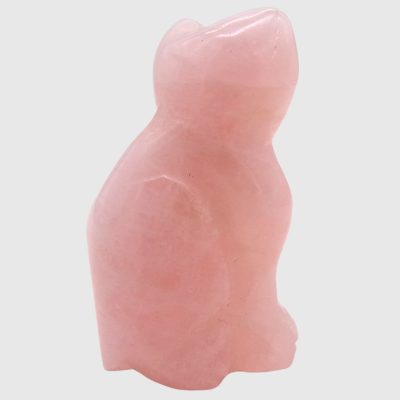 Rose Quartz Carved Cat (50mm) - Image 2