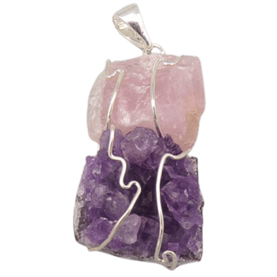 Wholesale Amethyst & Rose Quartz Dual Energy Pendant