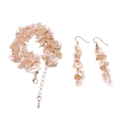 Sequin Drop Earrings and Bracelet Set
