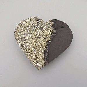 Natural Shungite Carved Heart With Pyrite (404g)