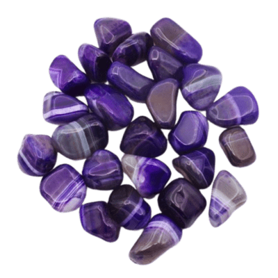 250g Purple Banded Agate Tumble Stones (15-30mm)