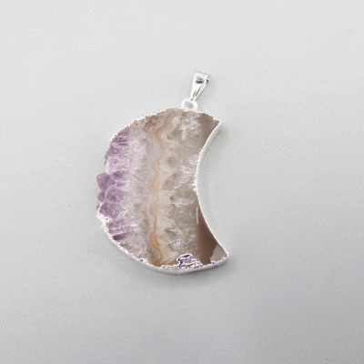 Amethyst Moon Slice Pendant
