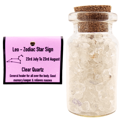 Wholesale Wholesale Zodiac Chip Bottle Pack- Clear Quartz/Leo