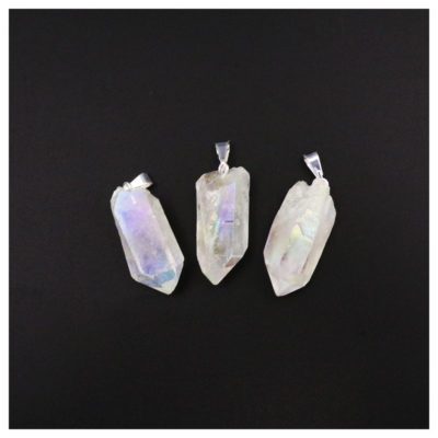Clear Quartz Aura Rough Pendant (Approx Dimensions: 20mm - 30mm)