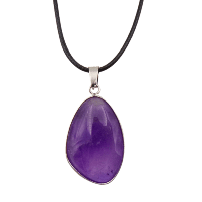 Amethyst Irregular Shape Cabachon Pendant (Approx. 40mm x 20mm)