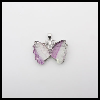 Fluorite Butterfly Pendant (Approx. 35mm x 30mm)
