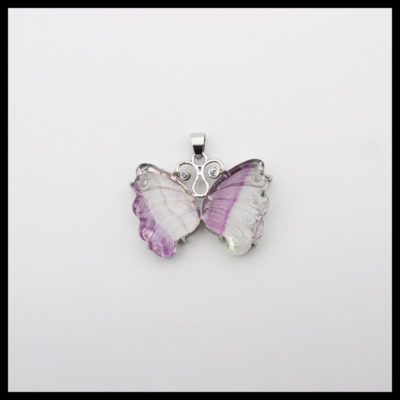 Fluorite Butterfly Pendant (Approx. 35mm x 30mm)