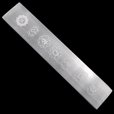 Selenite Ingot With Etched Omm Symbols (Approx. Dimensions: 40mm x 200mm) - Image 2