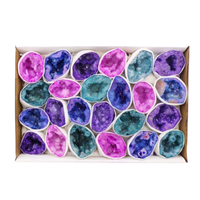 Wholesale Mixed Dyed Quartz Geodes (Boxed)