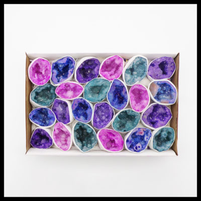 Mixed Dyed Quartz Druzy Geode (Boxed) (Approx. 20pcs) - Image 2