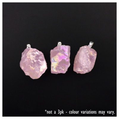 Wholesale Rose Quartz Aura Rough Pendant
