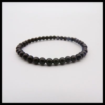 4mm Black Obsidian Bead Bracelet - Image 2
