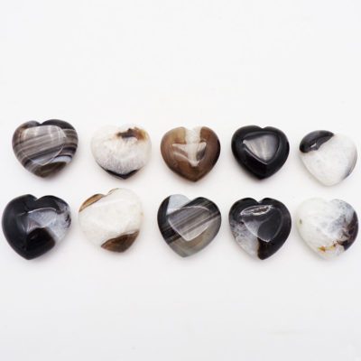 Black Agate Hearts (30mm)