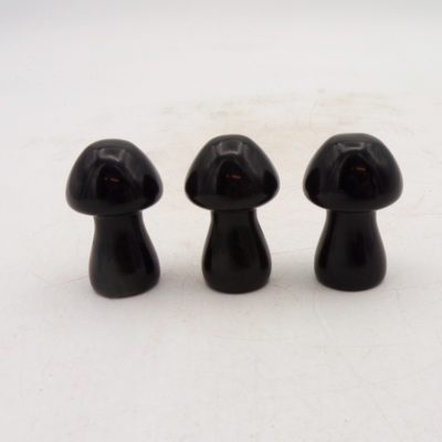 Black Obsidian Toadstool (35mm x 25mm)