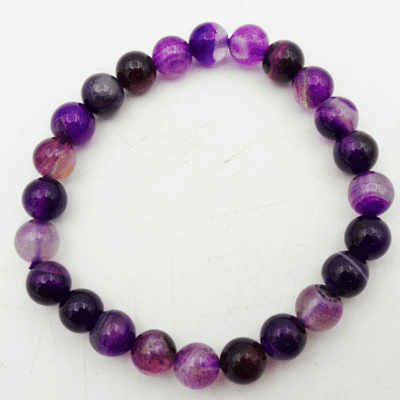 Purple Agate Bead Bracelet