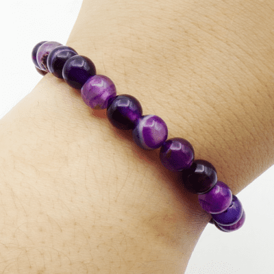 Purple Agate Bead Bracelet - Image 2