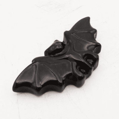 Black Obsidian Bat Carving - Approx Dimensions (50mm x 25mm) - Image 2