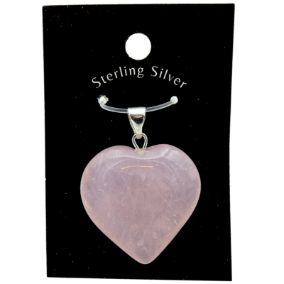 Wholesale Rose Quartz Heart Pendant (925 Silver)