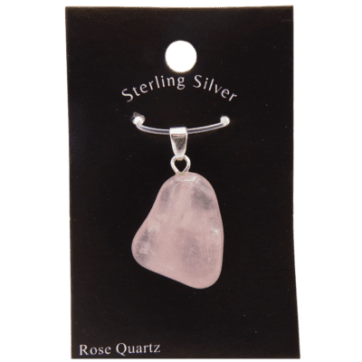 Wholesale Rose Quartz Tumble Pendant (925 Silver)