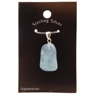 Aquamarine Tumble Pendant (925 Silver)