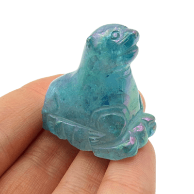 Aqua Aura Quartz Seal - Approx Dimensions (35mm x 35mm) - Image 2