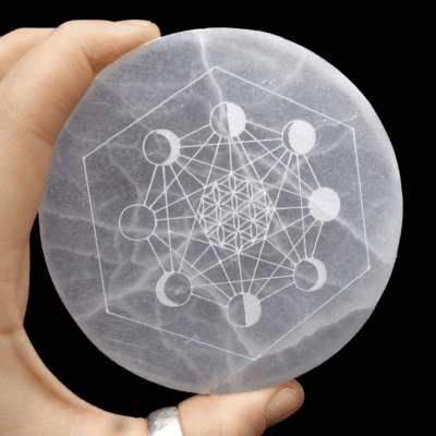 10cm Selenite Moon Phase Charging Plate - Image 2