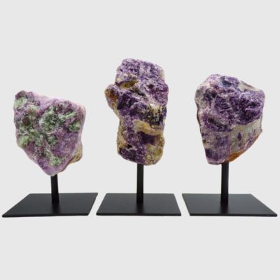 Raw Fluorite On Metal Stand- Approx Dimensions (140mm x 70mm) - Image 2
