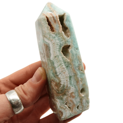 Blue Aragonite Obelisk (100mm x 32mm) - Image 4