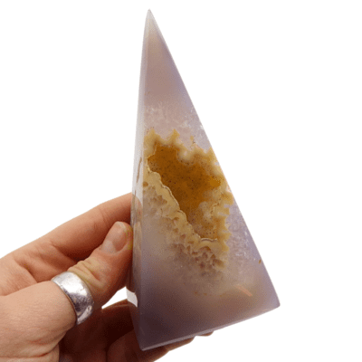 Natural Agate Druzy Pyramid (125mm x 58mm) - Image 5