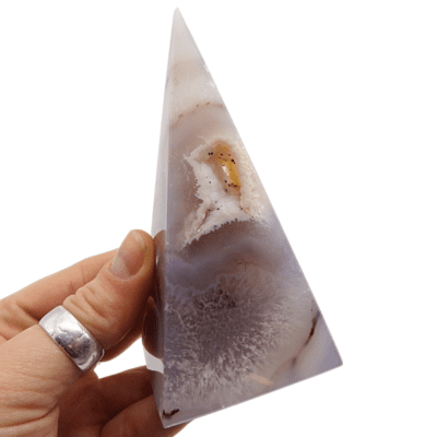 Natural Agate Druzy Pyramid (110mm x 55mm) - Image 5
