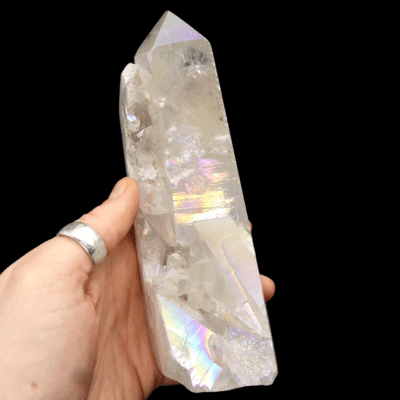 Brazillian Aura Quartz Cluster Part-Polished Point (154mm x 50mm) - Image 6