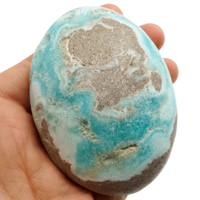 Blue Aragonite Palmstone (80mm x 60mm) - Image 4
