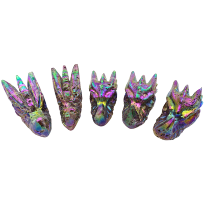 Wholesale Aura Sphalerite Dragon Head Carvings Tray Deal