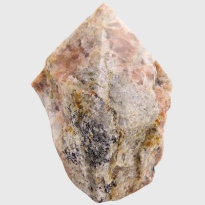 Peach Moonstone With Black Tourmaline Cut Base Point (70mm x 70mm) - Image 3