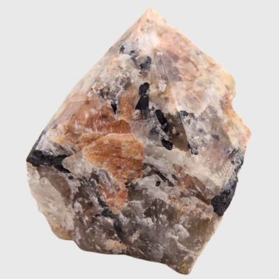 Peach Moonstone With Black Tourmaline Cut Base Point (70mm x 70mm) - Image 2